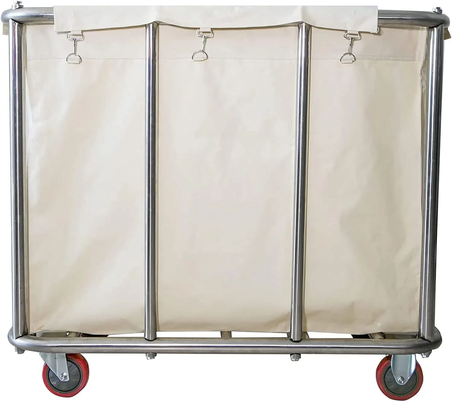 Laundry Cart Commercial,11.35 Bushel Large Industrial Rolling Laundry Hamper with 4 Inch Wheels,Home Heavy Duty Laundry Baskets with Stainless Steel Frame, 260 LBS Load