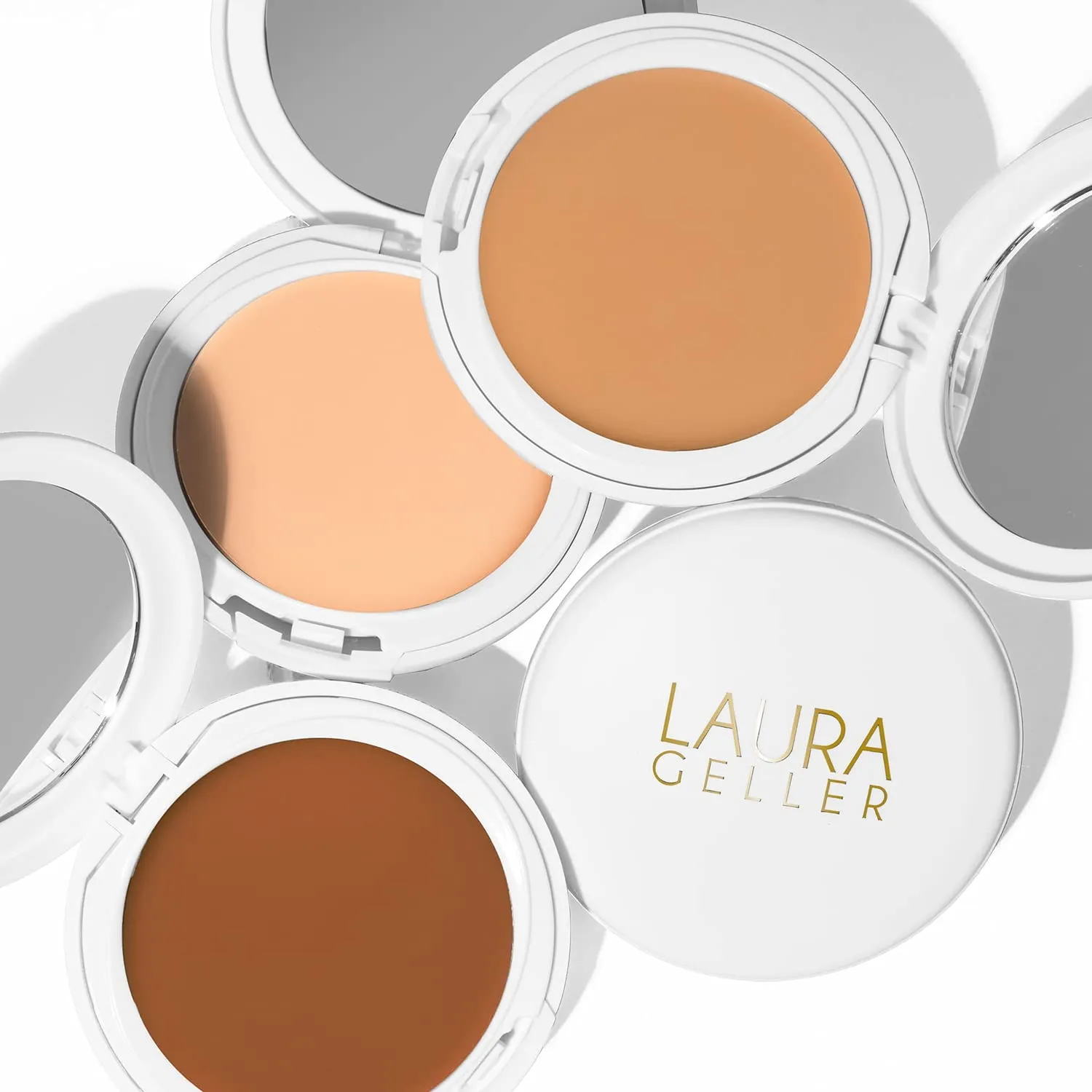 LAURA GELLER NEW YORK Timeless Skin Medium Coverage Cream Compact Foundation, Medium to Full Coverage, Fair 130