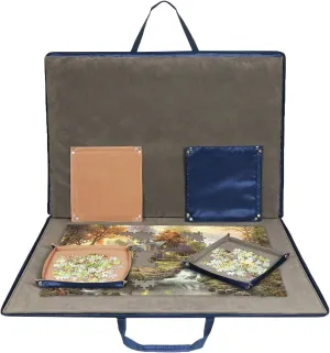 Lavievert 1500 Piece Jigsaw Puzzle Board with Padded Cover, Portable Case with 6 Sorting Trays & Detachable Board, Puzzle Caddy Storage Saver with Non-Slip Surface for Adults and Kids