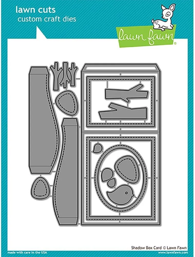 LAWN FAWN Lawn Cuts Custom Craft Die-Shadow Box Card, Multi-Colored