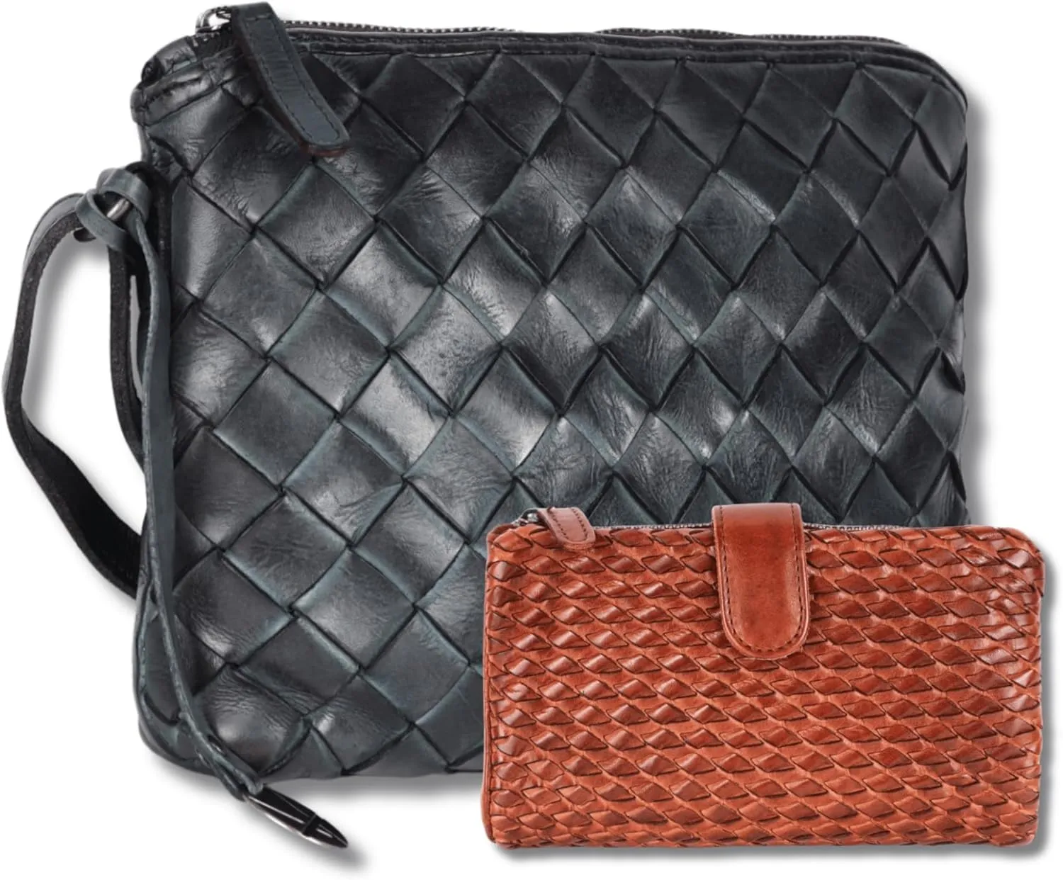 Leather Crossbody bag & Wallets for Women, Wallet for Ladies Zipper Coin Purse