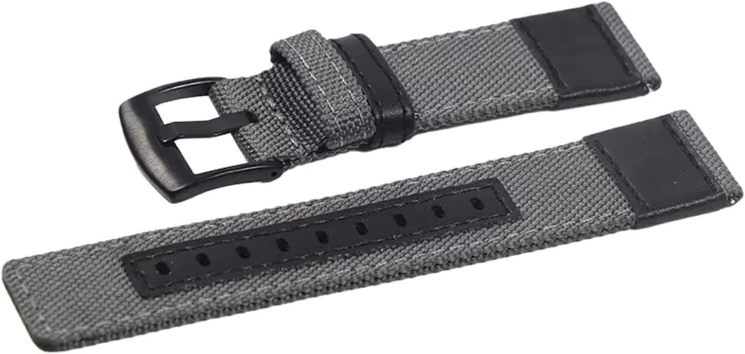 LEVINE watch strapStylish and elegant Watch Straps for Men Women,20mm-22mm Military Style Nylon and Leather Splicing Non-slip Watchband Black Pin Clasp Skin Friendly Watch Strap