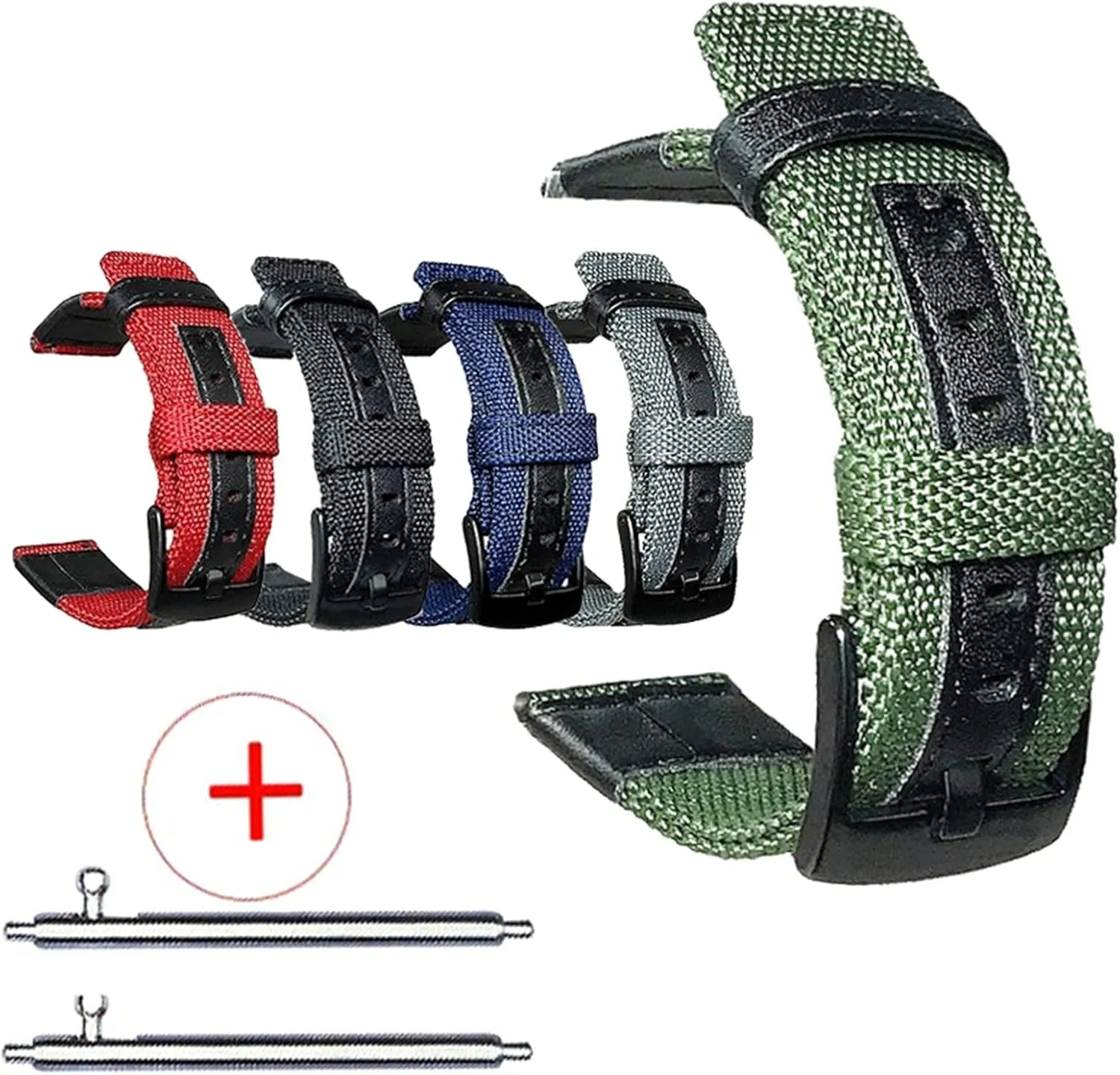 LEVINE watch strapStylish and elegant Watch Straps for Men Women,20mm-22mm Military Style Nylon and Leather Splicing Non-slip Watchband Black Pin Clasp Skin Friendly Watch Strap