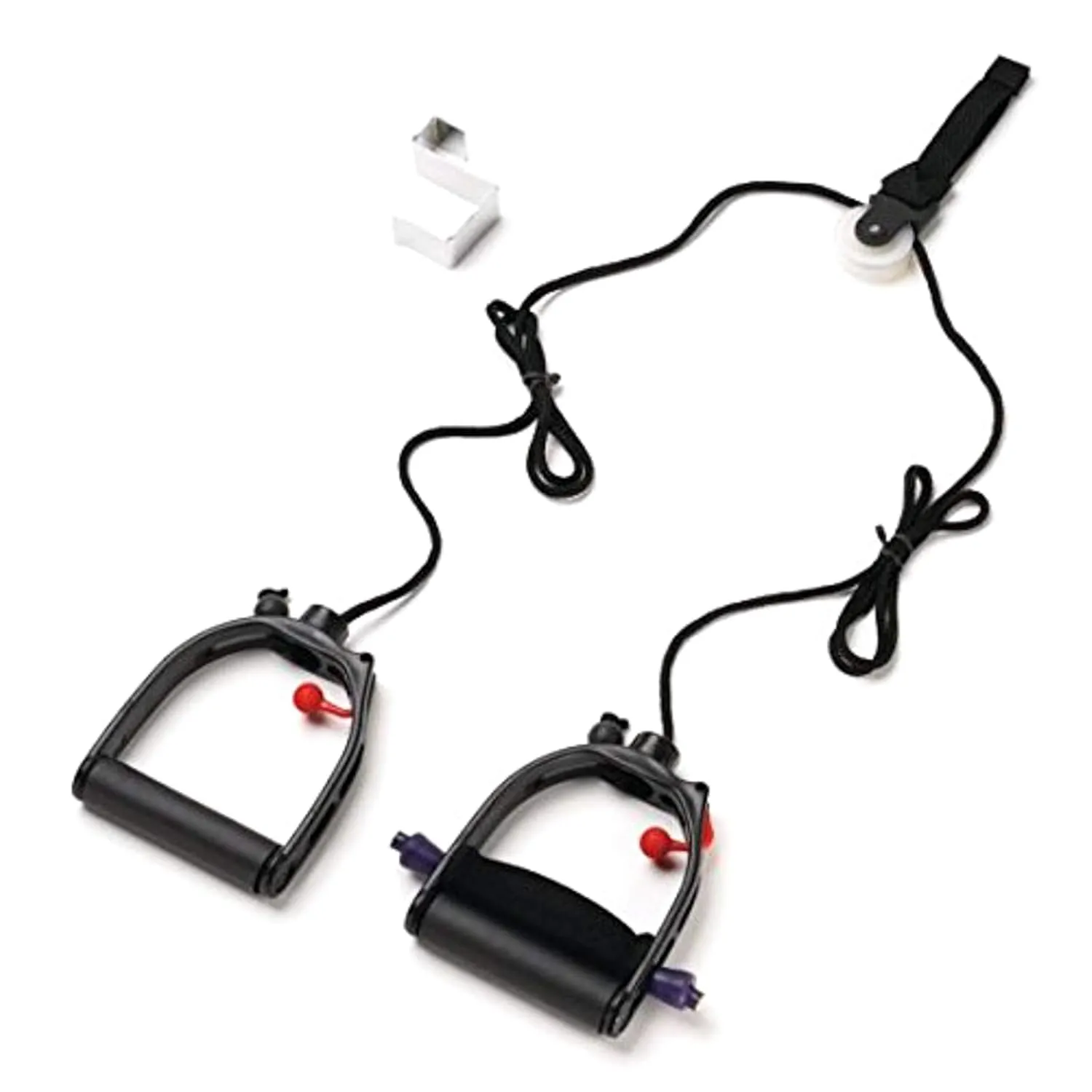 Lifeline Multi-Use Shoulder Pulley, Black, Deluxe, With Metal Bracket Door Attachment