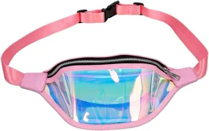LIFKOME Elegant Women's Belt Bag Shiny Chest Pack Elastic Waistband for Travel Hiking and Outdoor Activities