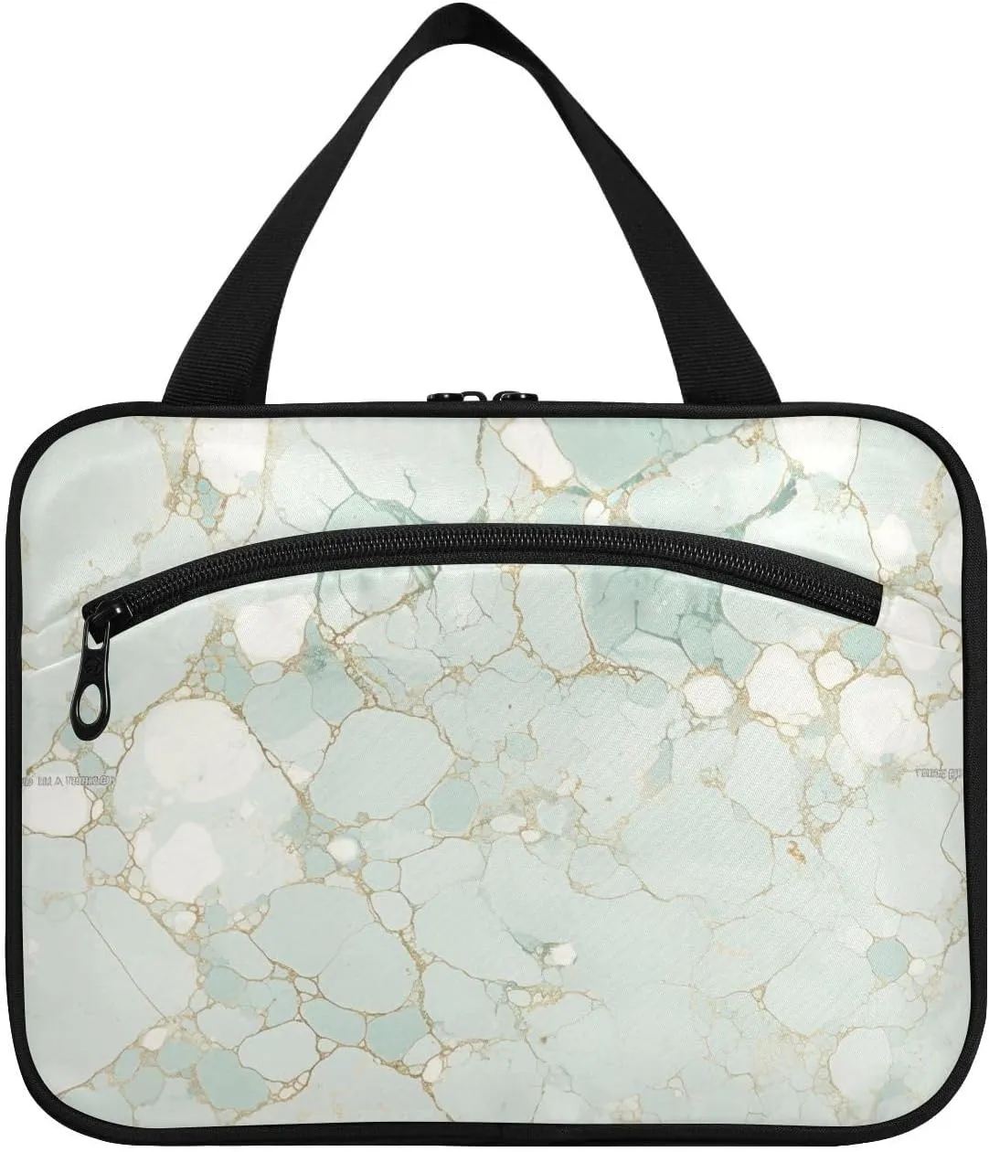 Light Green Luxury Marble Texture hanging bags for women toiletry with hook, designer essential bags for men for womens cruises bolso para maquillaje M