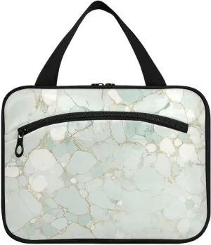 Light Green Luxury Marble Texture hanging bags for women toiletry with hook, designer essential bags for men for womens cruises bolso para maquillaje M