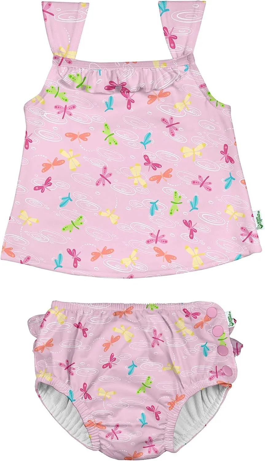 Light Pink Dragonfly Pond 2-Piece Tankini Set