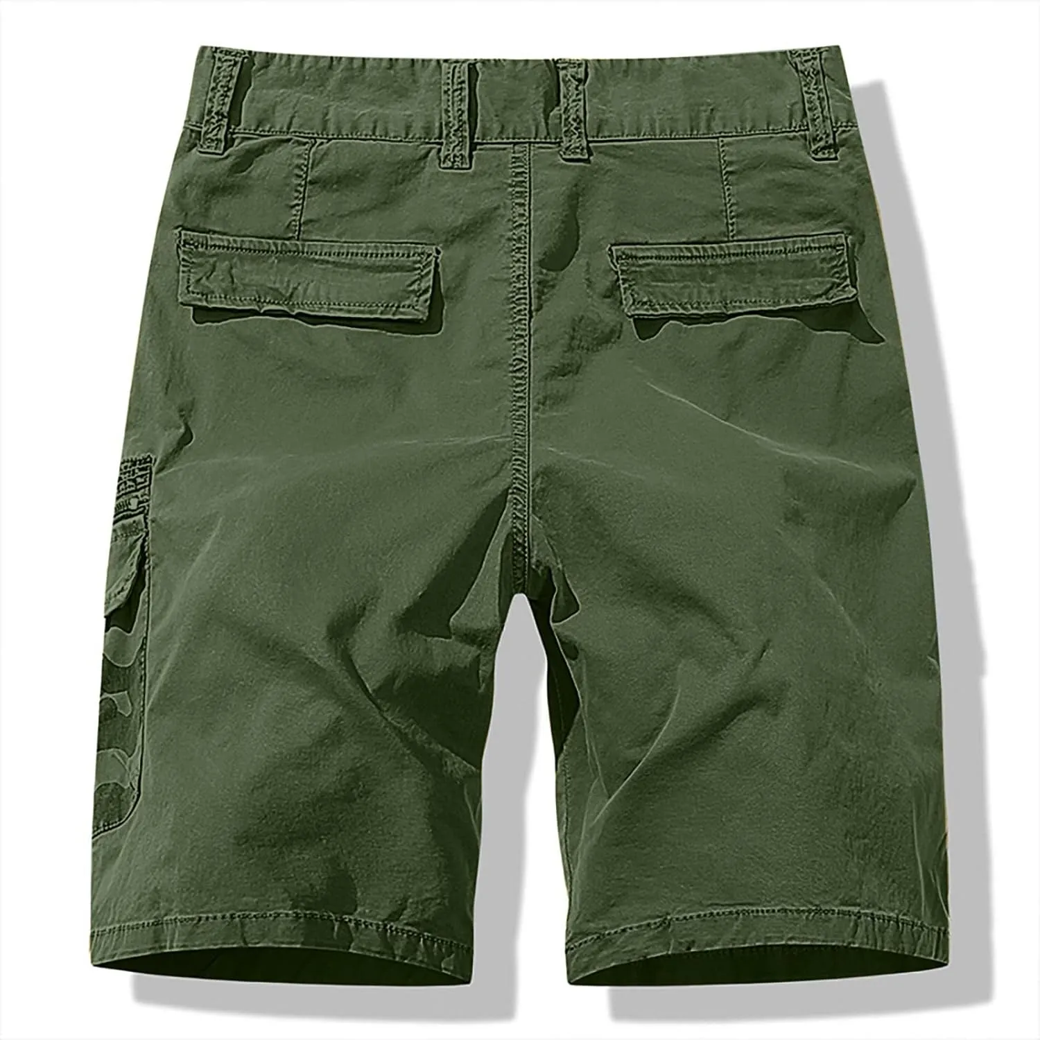 Light Weight Big & Tall Cargo Relaxed Fit Shorts for Men 2023 Buckle Zipper Multi Pockets Linen Shorts Outdoor