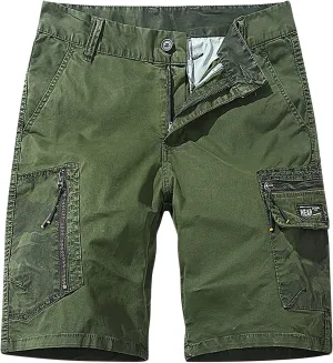 Light Weight Big & Tall Cargo Relaxed Fit Shorts for Men 2023 Buckle Zipper Multi Pockets Linen Shorts Outdoor