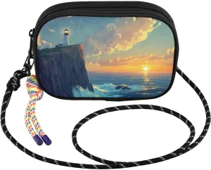 Lighthouse Beach Waves Crossbody Bag for Women Cell Phone Purses Women's Small Shoulder Handbags Wallet Purse with Strap