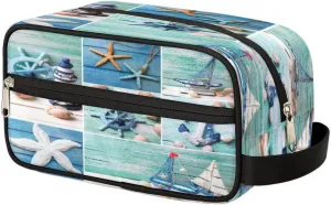Lighthouse Sailing Ocean Theme Toiletry Bag for Women and Men Shaving Bag with Handle Dopp Kit Toiletry Organizer for Travel for Toiletries Accessories