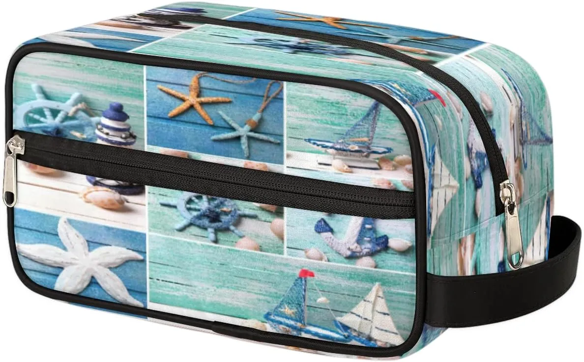 Lighthouse Sailing Ocean Theme Toiletry Bag for Women and Men Shaving Bag with Handle Dopp Kit Toiletry Organizer for Travel for Toiletries Accessories
