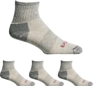 Lightweight 80% Merino Wool All Season Quarter Hiking Socks - 4 Pairs for Men and Women