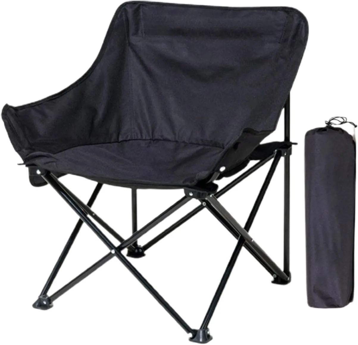 Lightweight Folding Camping Stool Chair Collapsible Beach Chair Folding Camping Chair for Backpacking Fishing Beach (Black)