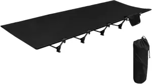 Lightweight Folding Tent Camping Cot Bed, Portable Compact for Outdoor Travel, Hiking, Mountaineering, Lightweight Backpacking,Easy Setup Portable Compact Folding Bed Black