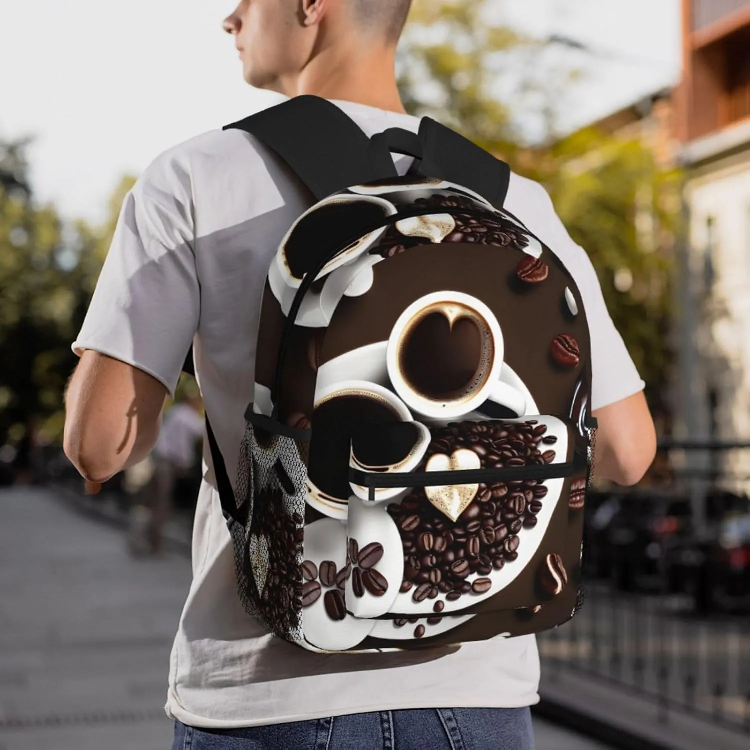 Lightweight Laptop Backpack,Casual Daypack Travel Backpack Bookbag Work Bag for Men and Women-coffee collage