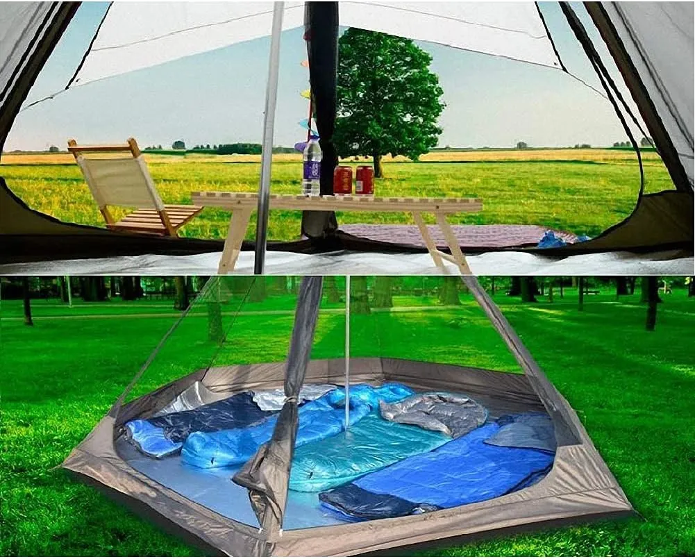Lightweight Teepee Camping Tent Pyramid Tent for Mountaineering Hiking Camping 5-8 Person Family Camping Teepee Tent