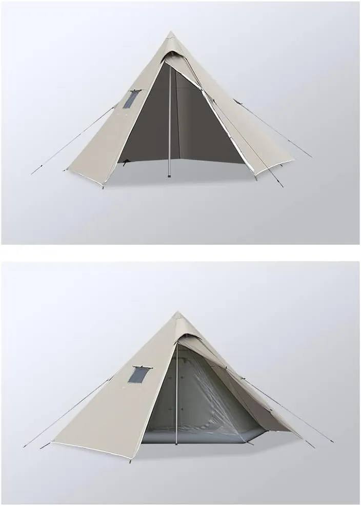Lightweight Waterproof Camping Tent for 2-3 Person Hiking Camping Outdoor Family Tent with Top Rainfly (Green 370X200CM) (Green 370X200CM)