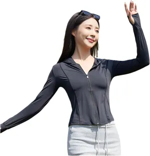 lilaBelle]【Arabic Style Women's Cooling Protective Wear | Stretchable Workout Jacket with k Guard | Quick-Dry UV Blocking Top for Desert Hiking & Fitness (2025 Summer Collection)