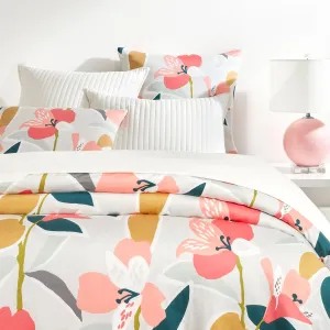 Lilium Multi Duvet Cover, Twin/Twin XL Size, Multi Floral Pattern