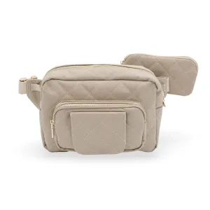 Lion & Light Small Diaper Bag - Mini Diaper Bag with Portable Changing Pad, Fanny Pack Crossbody Bags for Baby & Toddler, Beige Travel-Friendly Baby Tote with Adjustable Strap & Zippered Pockets