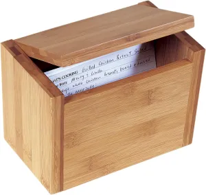 Lipper International Bamboo Wood Recipe Card Box, 7-1/2" x 4-1/2" x 5"