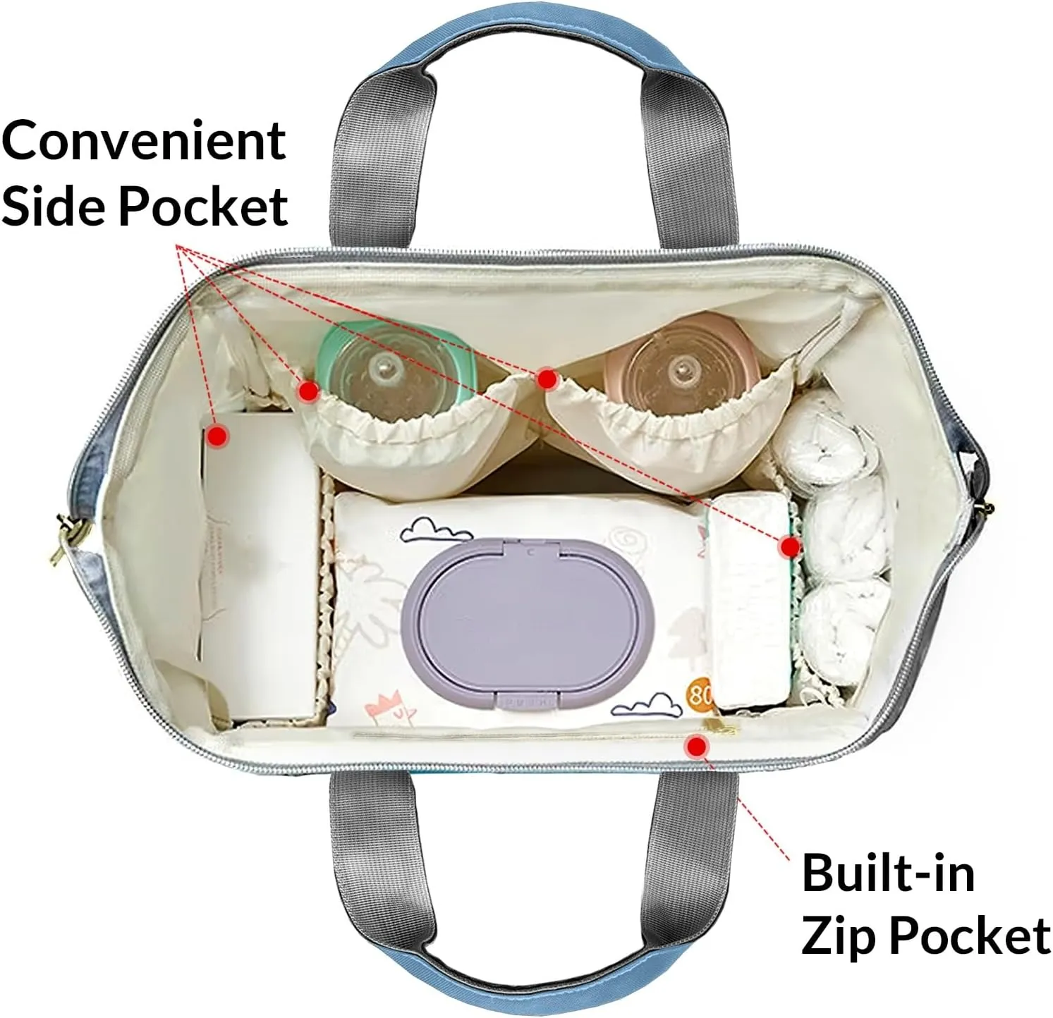 Little Crown Elephant Personalized Large Capacity Diaper Bags,Custom Name Backpack Casual Daypack Bag Nappy Bag Gifts