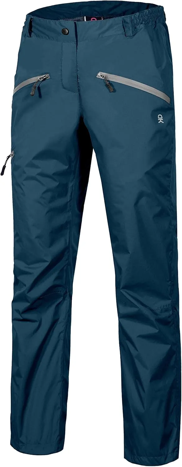 Little Donkey Andy Women's Lightweight Waterproof Rain Pants Breathable Hiking Pants for Outdoor Fishing