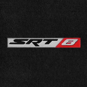 Lloyd Mats ® - Velourtex Black Front Floor Mats for Grand Cherokee SRT8 2006-18 with SRT 8 Applique