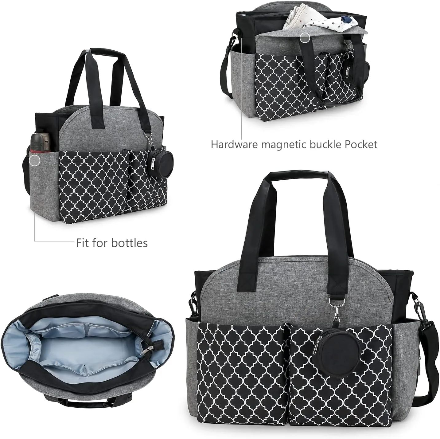 Lmbabter Diaper Bag Tote with Changing Station Upgrade Multi-Function Baby Bag with Adjustable Shoulder Strap