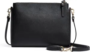 Lo & Sons The Pearl Crossbody Bag - Premium Saffiano Leather Bag with Convertible Strap | Lightweight Textured Leather