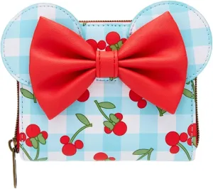 Loungefly Disney Minnie Mouse Gingham Cherry Mini Wallet RED NONE