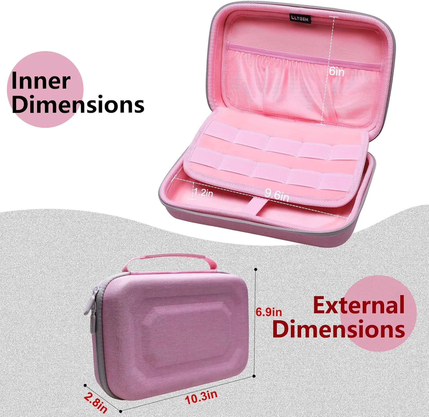 LTGEM Hard Case for Leapfrog LeapPad Ultimate Ready for School Tablet - Travel Protective Carrying Storage Bag (Pink)