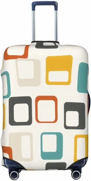 Luggage Cover For Travel Mid Century Atomic Lines Geometric Pattern–dustproof Ideal For Travel 20-28 Inch.