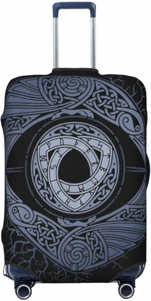 Luggage Cover For Travel Vikings Norse Mythology Rune Odin Ravens Logo–dustproof Business Trips 20-28 Inch.