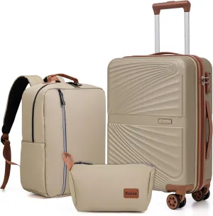 Luggage Sets 3 Piece, Suitcases with Wheels, ABS Hard Case Luggage with TSA Lock Spinner Wheels, Carry On Luggage Set (20inch)