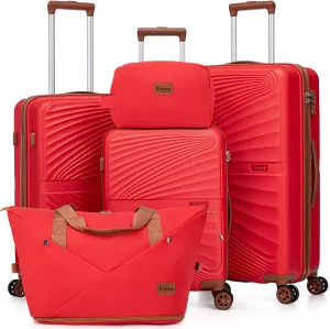 Luggage Sets 5 Piece, Suitcases with Wheels, ABS Hard Case Luggage with TSA Lock Spinner Wheels, Carry On Luggage Set (20/24/28 inch)