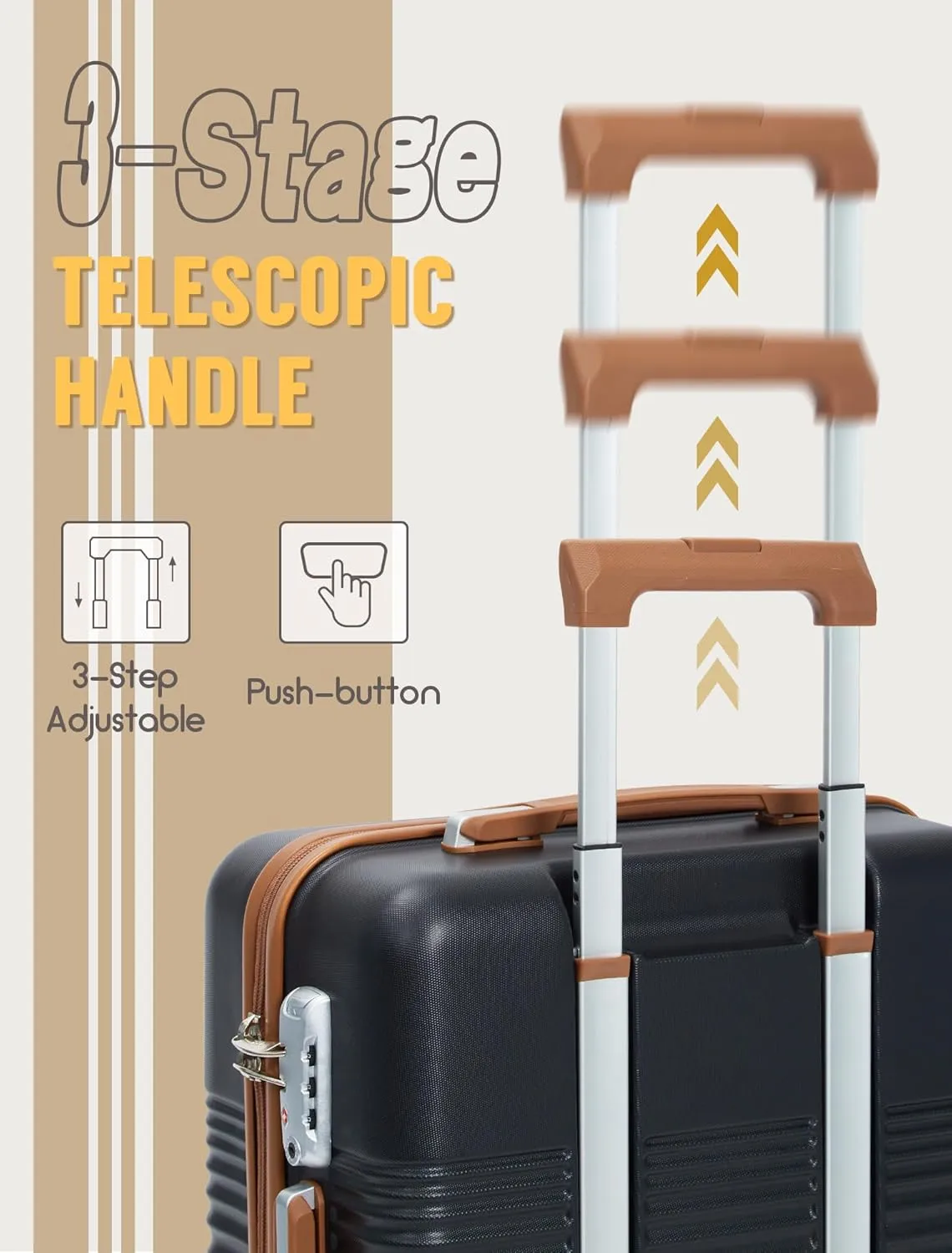 Luggage Sets 5 Piece, Suitcases with Wheels, Hardshell Suitcase Set, ABS Carry on Luggage Set with TSA Lock, Travel Luggage