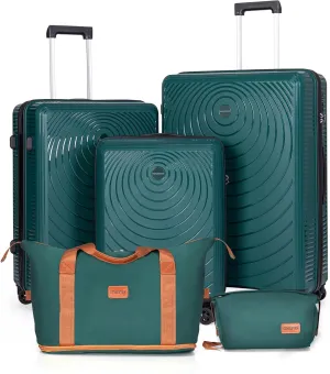 Luggage Sets 5 Piece, Suitcases with Wheels, Hardshell Suitcase Set, PP Carry on Luggage Set with TSA Lock, Travel Luggage