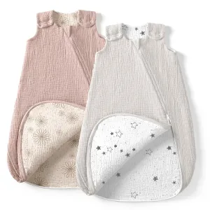 lulumoon Sleep Sack Muslin for Baby: Cotton Wearable Blanket for 9-15 Months - Soft Lightweight Ideal for Nursery Lounge Nighttime Naptime