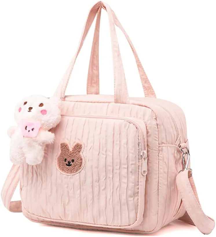 Lushandy Baby Diaper Bag Tote, Cute Mommy Nappy Crossbody Travel Tote, Multifunction Storage Bag
