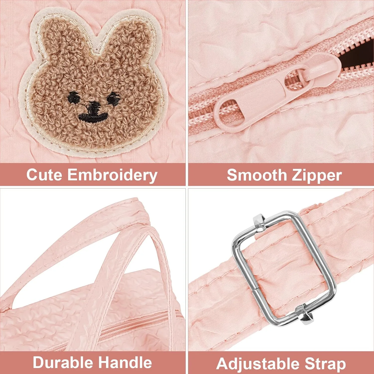 Lushandy Baby Diaper Bag Tote, Cute Mommy Nappy Crossbody Travel Tote, Multifunction Storage Bag