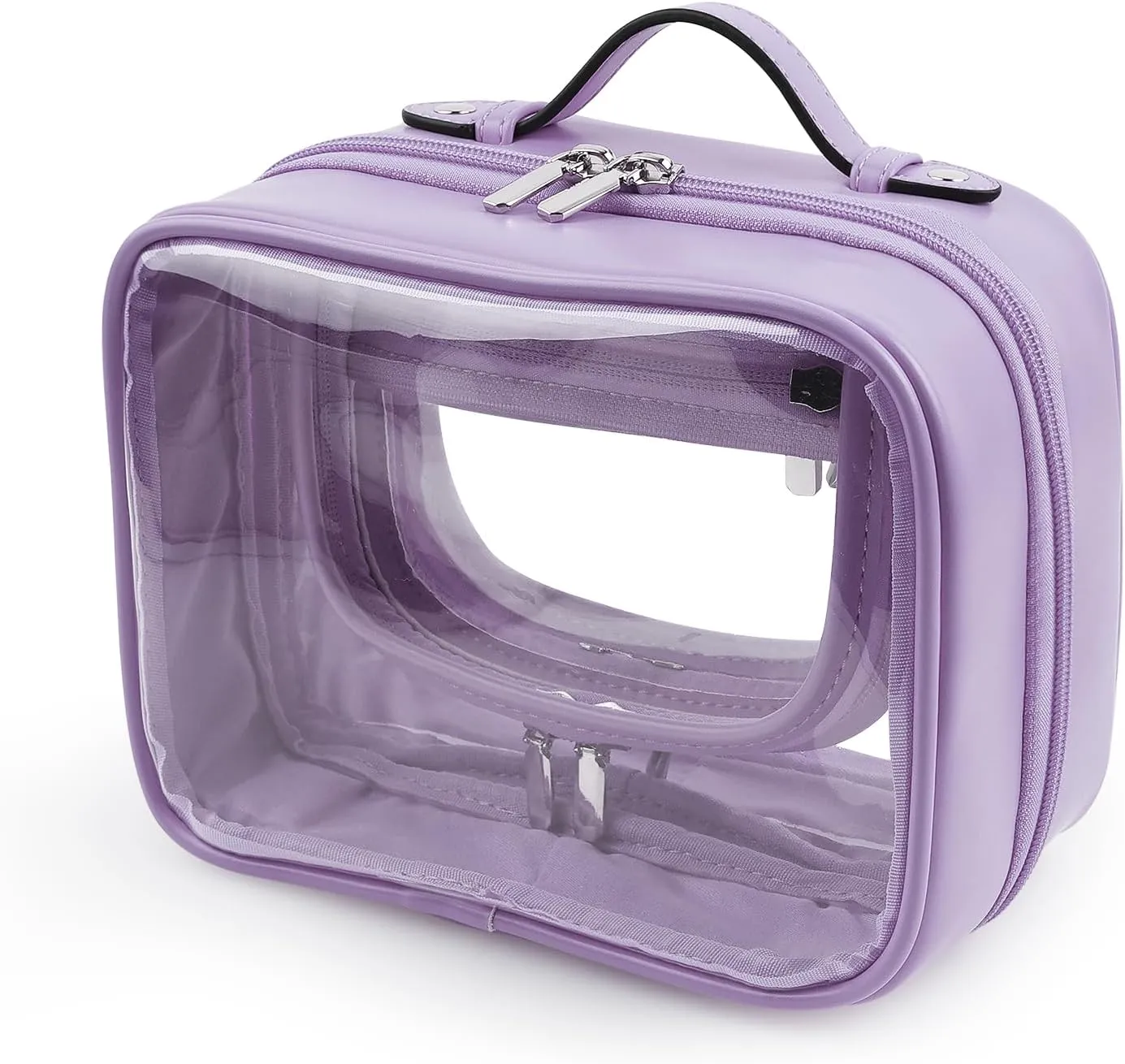 Lychii TSA Approved Toiletry Bag, Clear Travel Bag for Liquids Toiletries, Makeup Cosmetic Bag Organizer, Carry on Travel Accessories Essentials, Purple