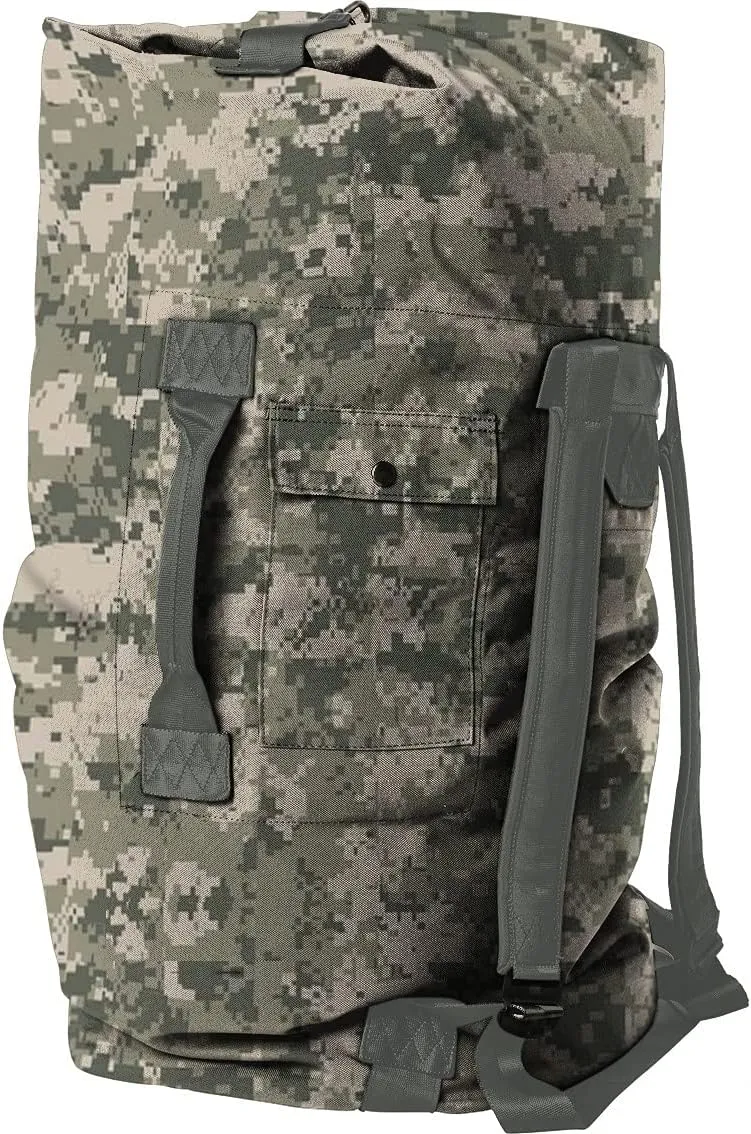 M MCGUIRE GEAR Tactical Military Style Duffle Bag, Cordura Nylon, 2 Carrying Straps, Backpack, Sea Bag, Bug Out Bag, MIL-SPEC, Made in USA (ACU)
