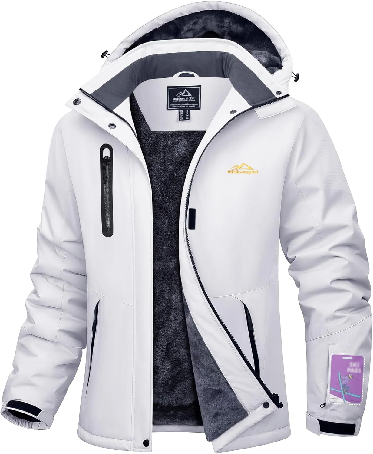 MAGCOMSEN Women's Winter Coats Waterproof Insulated Snow Ski Jacket Hood Fleece Lined Warm Mountain Snowboarding Windbreaker