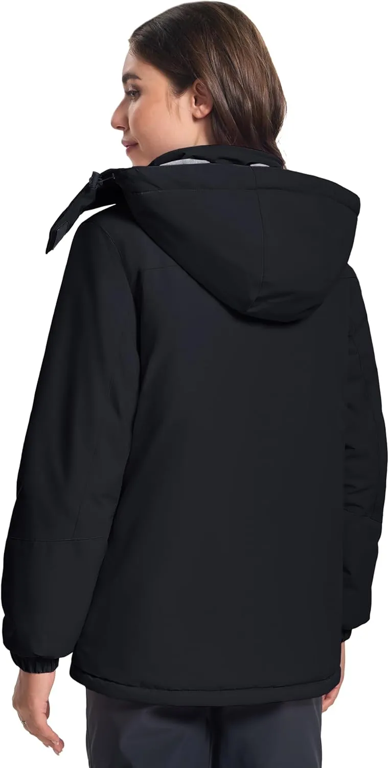 MAGCOMSEN Women's Winter Coats Waterproof Insulated Snow Ski Jacket Hood Fleece Lined Warm Mountain Snowboarding Windbreaker
