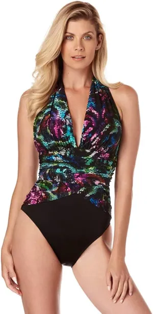 Magic Suit Women's Cobra Jenn Halter One Piece Swimsuit 6007148 12 Black/Multi