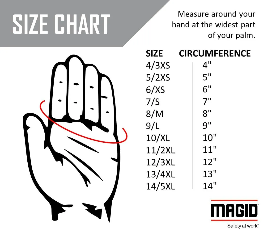 MAGID 15NYL KnitMaster 10 1/2" Lightweight Machine Knit Nylon Gloves, Large, White (12 Pairs)