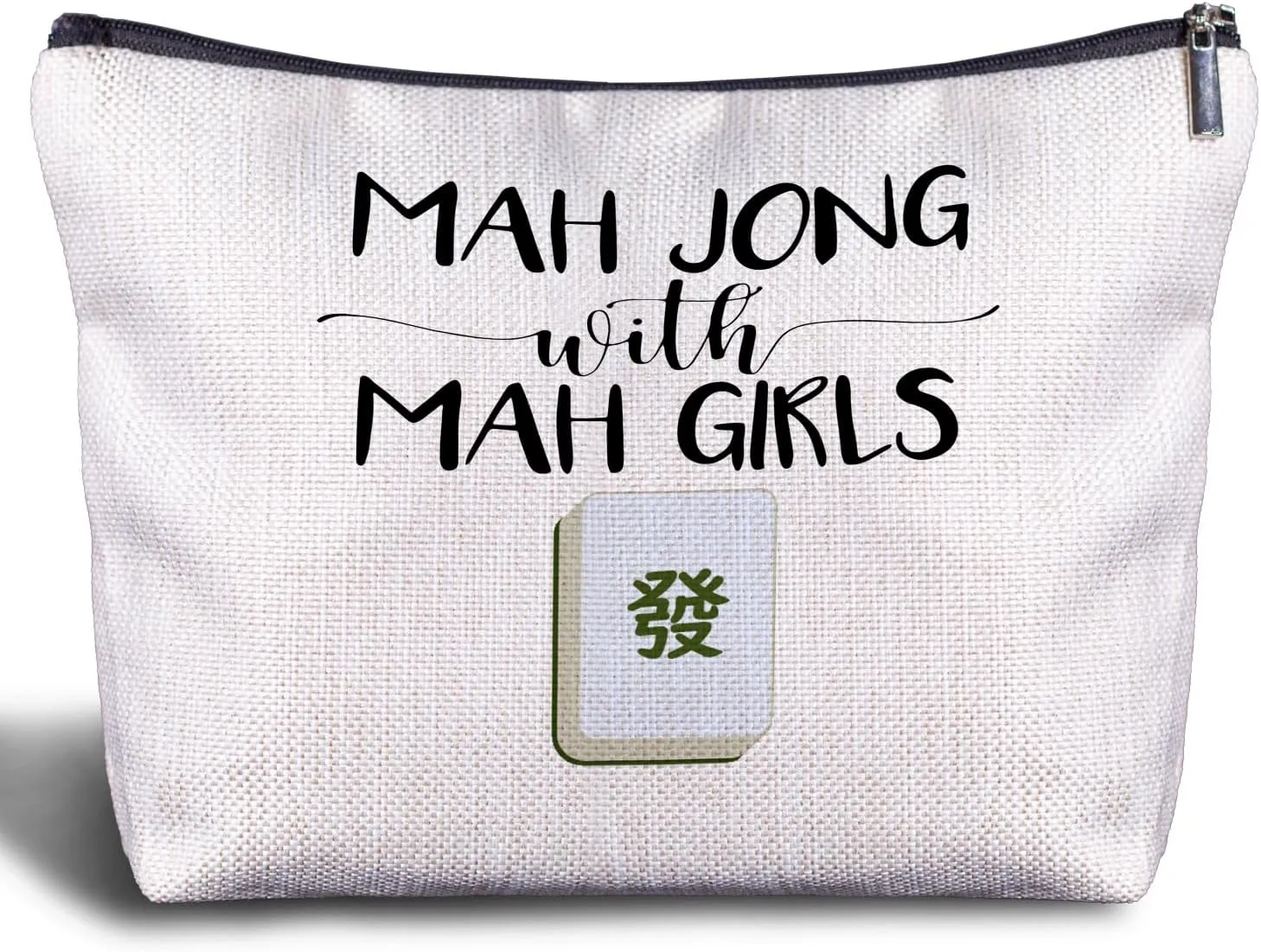 Mahjong Gifts for Women - Funny Mahjong Makeup Bag with Mah Girls Cosmetic and Toiletry Bag Accessories